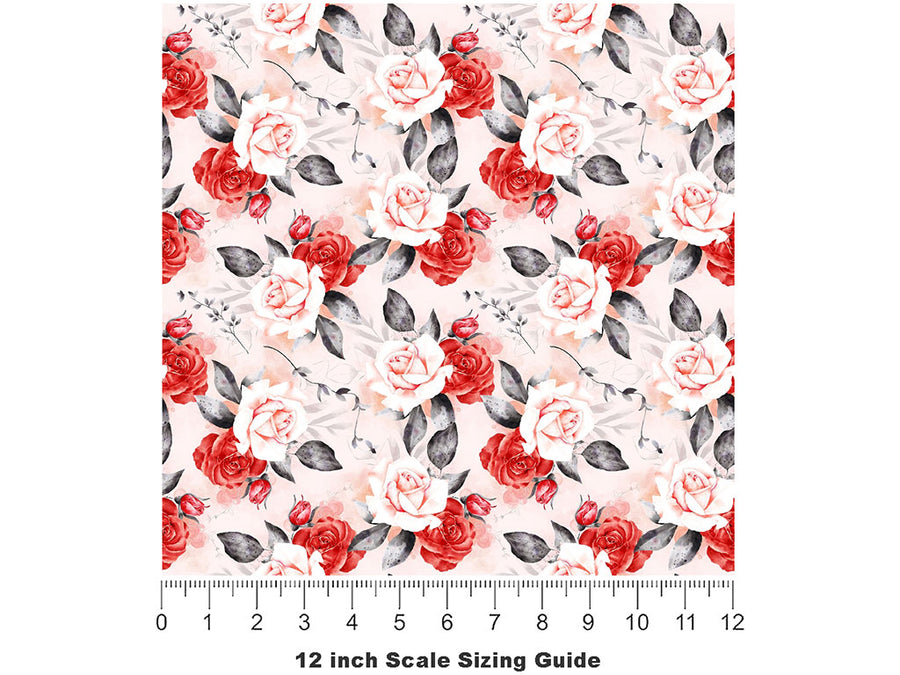 Madonna Rose Floral Vinyl Film Pattern Size 12 inch Scale~Rwraps Madonna Rose Floral Sizing Chart~2