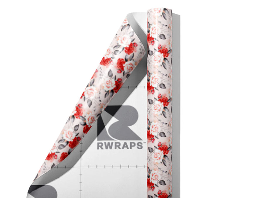 Madonna Rose Floral Wrap Film Sheets~Rwraps Series 914 Madonna Rose Floral Scrolled Sheet~3