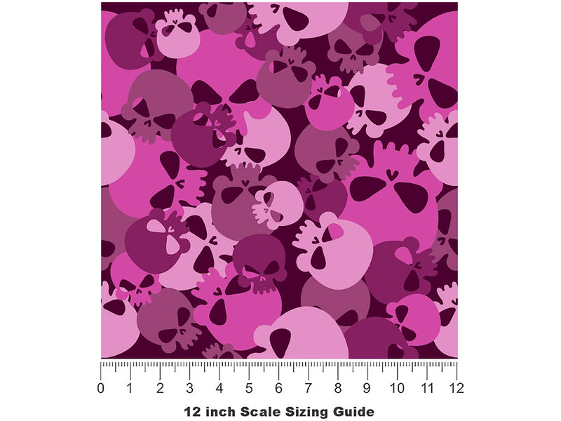 Magenta Calvaria Halloween Vinyl Film Pattern Size 12 inch Scale~Rwraps Magenta Calvaria Halloween Sizing Chart~2