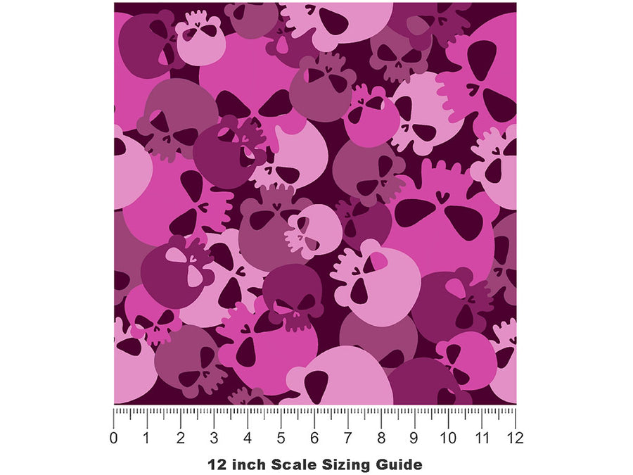 Magenta Calvaria Halloween Vinyl Film Pattern Size 12 inch Scale~Rwraps Magenta Calvaria Halloween Sizing Chart~2