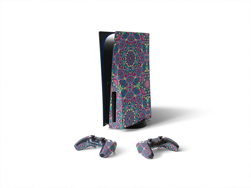 magenta love mandala Sony PS5 DIY Skin