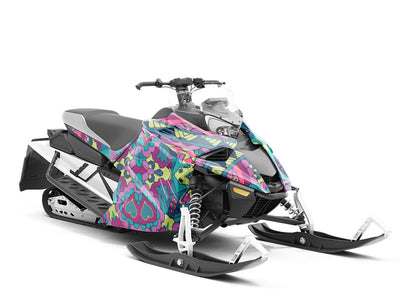 Magenta Love Mandala Custom Wrapped Snowmobile