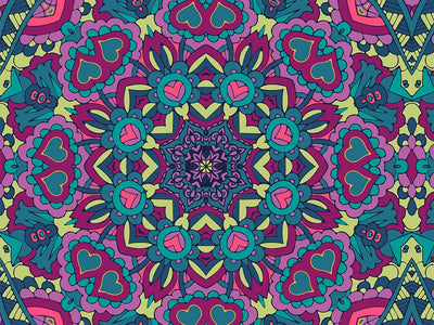 Magenta Love Mandala Vinyl Wrap Pattern~Rwraps Series 914 Digitally Printed Vinyl Wrap~0