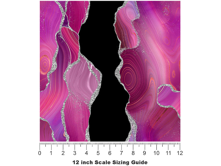 Magenta Madness Gemstone Vinyl Film Pattern Size 12 inch Scale~Rwraps Magenta Madness Gemstone Sizing Chart~2