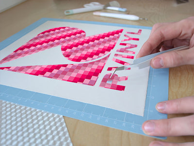 magenta process mosaic Easy Weed Craft Vinyl