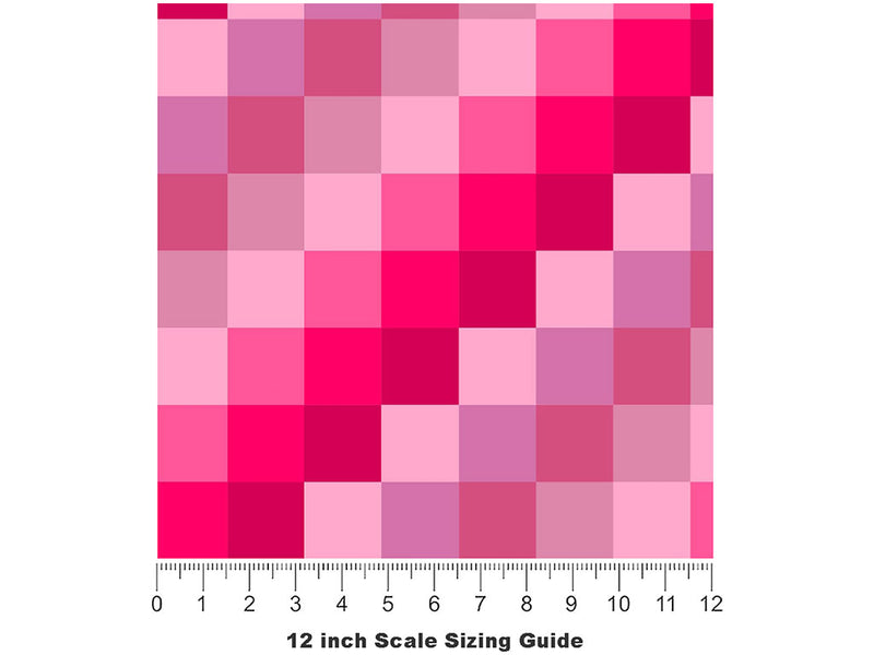 Magenta Process Mosaic Vinyl Film Pattern Size 12 inch Scale~Rwraps Magenta Process Mosaic Sizing Chart~2