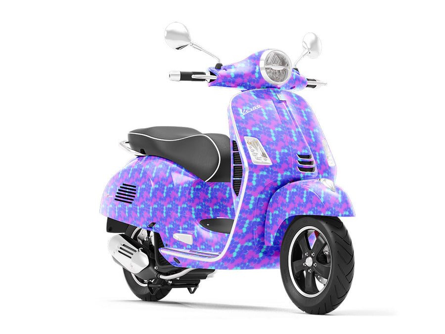 Magenta Rain Tie Dye Vespa Scooter Wrap Film