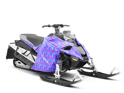 Magenta Rain Tie Dye Custom Wrapped Snowmobile