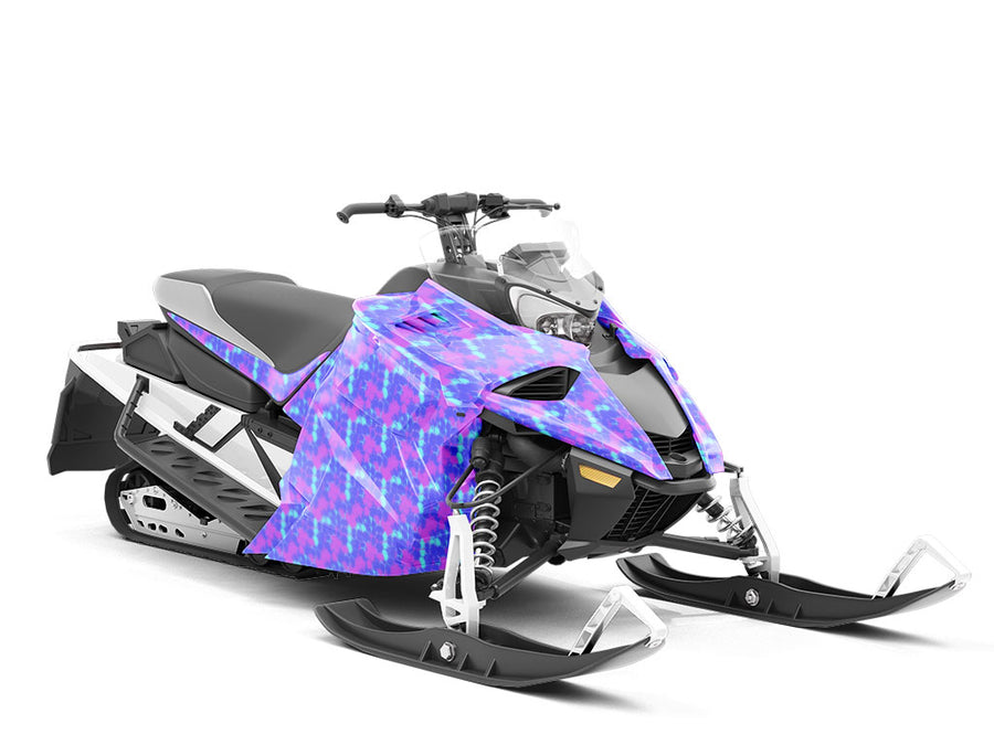 Magenta Rain Tie Dye Custom Wrapped Snowmobile