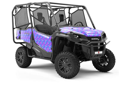 Magenta Rain Tie Dye Utility Vehicle Vinyl Wrap