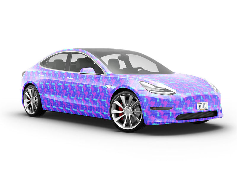 Magenta Rain Tie Dye Vehicle Vinyl Wrap