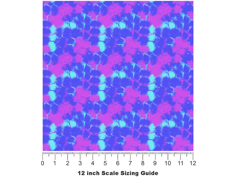 Magenta Rain Tie Dye Vinyl Film Pattern Size 12 inch Scale~Rwraps Magenta Rain Tie Dye Sizing Chart~2
