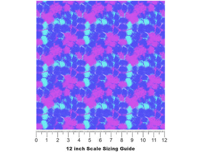Magenta Rain Tie Dye Vinyl Film Pattern Size 12 inch Scale~Rwraps Magenta Rain Tie Dye Sizing Chart~2