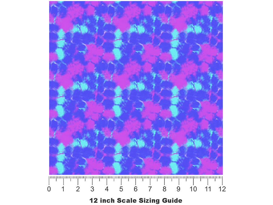Magenta Rain Tie Dye Vinyl Film Pattern Size 12 inch Scale~Rwraps Magenta Rain Tie Dye Sizing Chart~2
