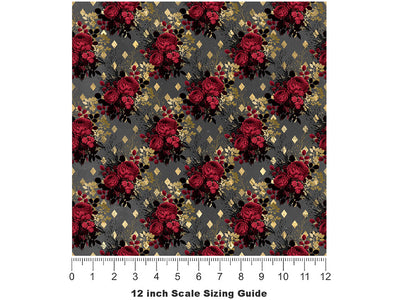 Magenta Ranunculus Gothic Vinyl Film Pattern Size 12 inch Scale~Rwraps Magenta Ranunculus Gothic Sizing Chart~2