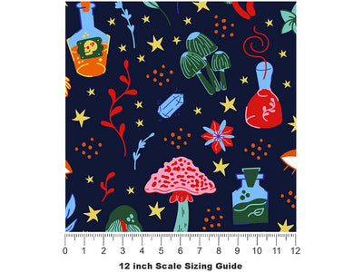 Magical Ingredients Witch Vinyl Film Pattern Size 12 inch Scale~Rwraps Magical Ingredients Witch Sizing Chart~2