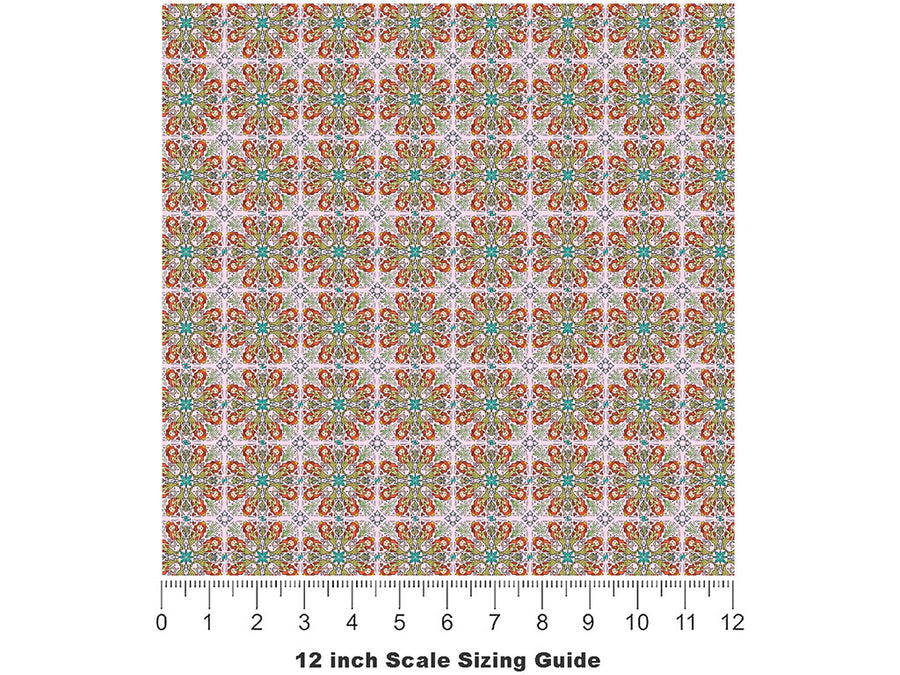Magical Mandala Fantasy Vinyl Film Pattern Size 12 inch Scale~Rwraps Magical Mandala Fantasy Sizing Chart~2