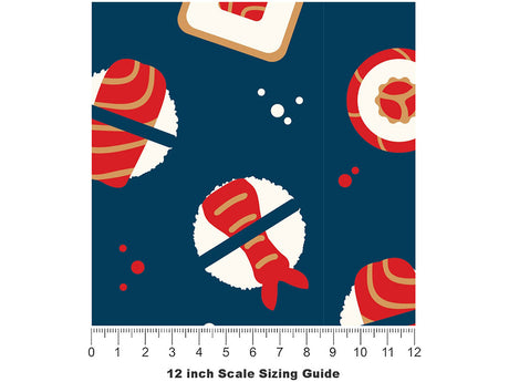 Maguro Madness Food Vinyl Film Pattern Size 12 inch Scale~Rwraps Maguro Madness Food Sizing Chart~2