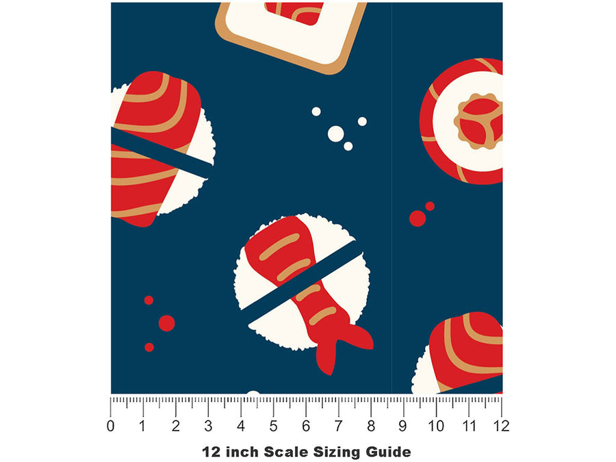Maguro Madness Food Vinyl Film Pattern Size 12 inch Scale~Rwraps Maguro Madness Food Sizing Chart~2