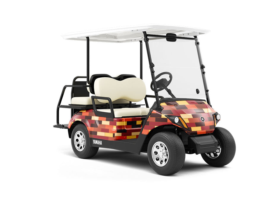 Mahogany Brown Brick Wrapped Golf Cart