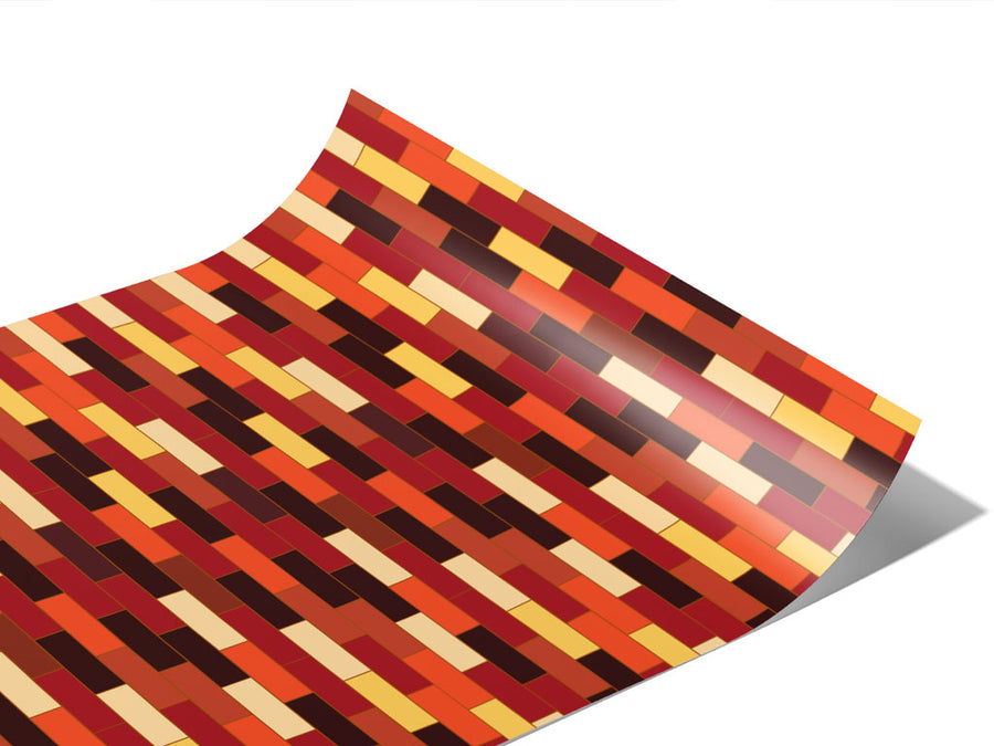 Mahogany Brown Brick Vinyl Wraps~Rwraps Series 914 Digitally Printed Vinyl Wrap~1