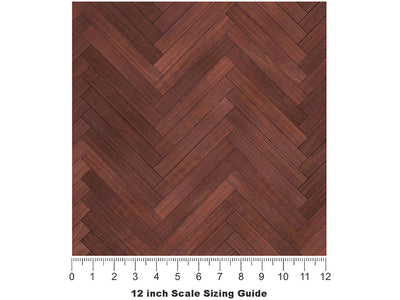 Mahogany  Wooden Parquet Vinyl Film Pattern Size 12 inch Scale~Rwraps Mahogany  Wooden Parquet Sizing Chart~3