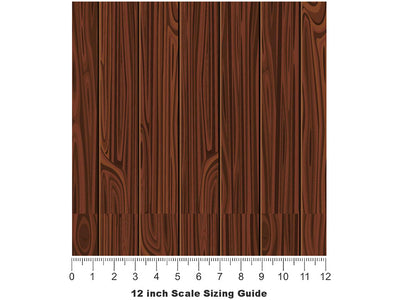 Mahogany  Wood Plank Vinyl Film Pattern Size 12 inch Scale~Rwraps Mahogany  Wood Plank Sizing Chart~3