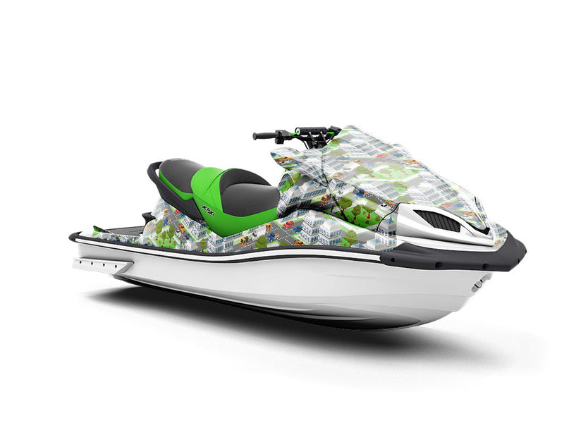 Main Thoroughfare Cityscape Jet Ski Vinyl Customized Wrap