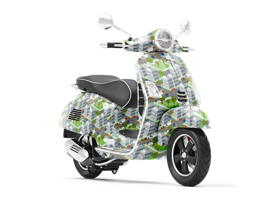 Main Thoroughfare Cityscape Vespa Scooter Wrap Film