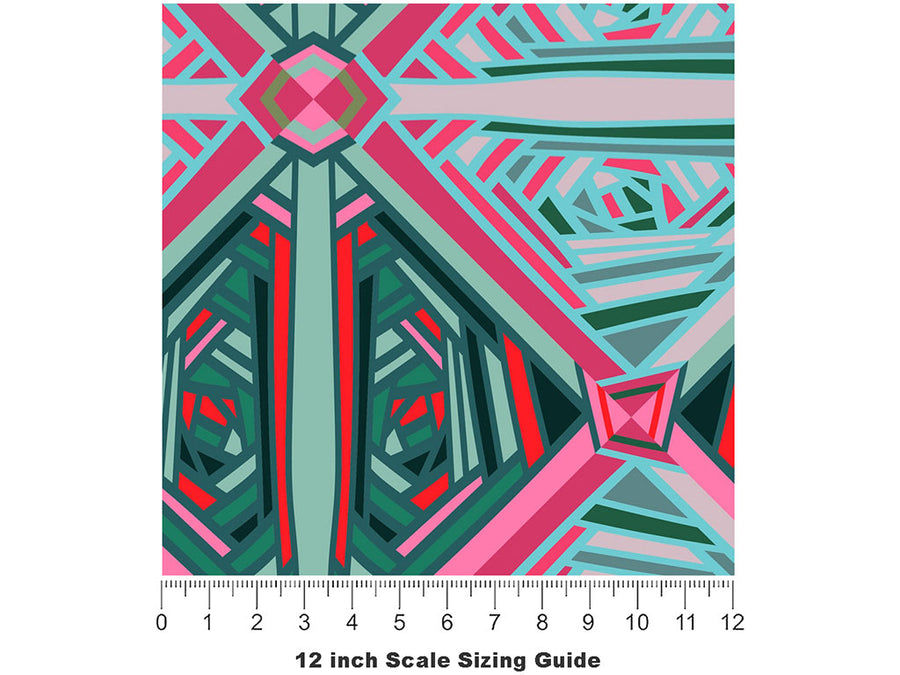 Make Out Art Deco Vinyl Film Pattern Size 12 inch Scale~Rwraps Make Out Art Deco Sizing Chart~2
