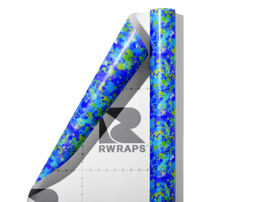 Man Overboard Paint Splatter Wrap Film Sheets~Rwraps Series 914 Man Overboard Paint Splatter Scrolled Sheet~3