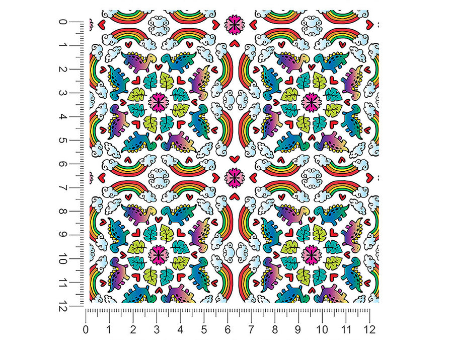 mandala rainbows dinosaur 1ft x 1ft Craft Sheets
