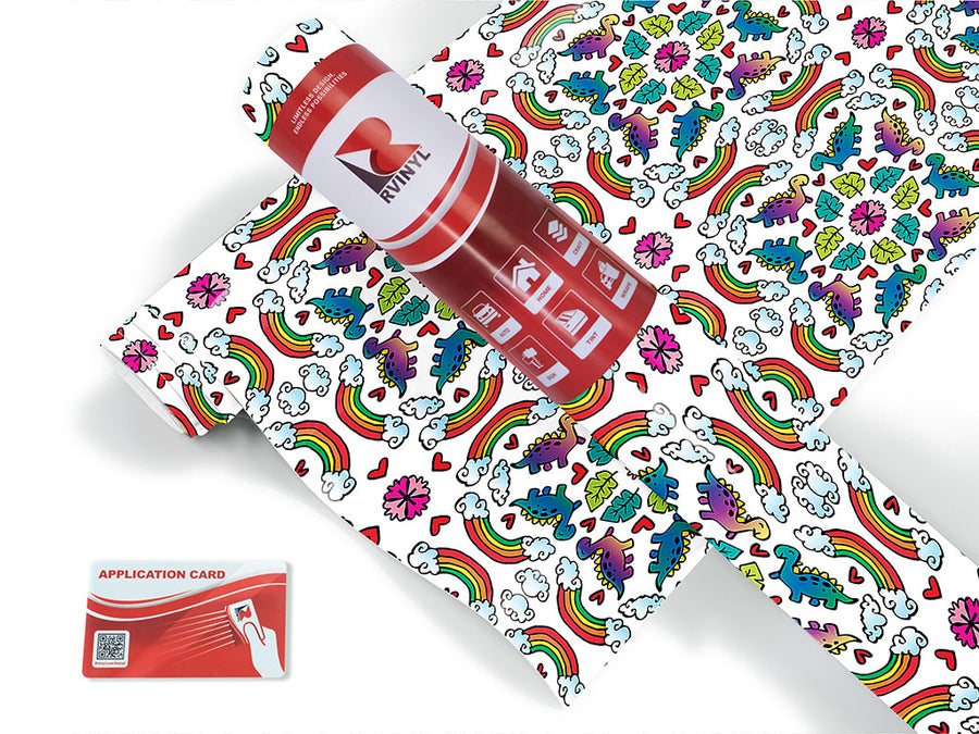 mandala rainbows dinosaur Craft Vinyl Roll