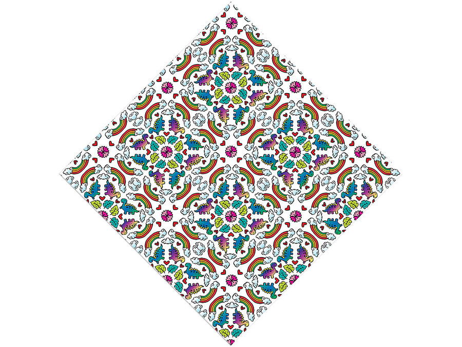 Mandala Rainbows Dinosaur Vinyl Wrap Pattern