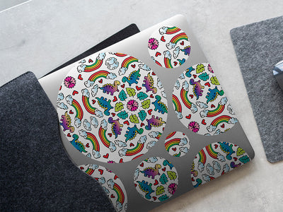 mandala rainbows dinosaur DIY Laptop Stickers