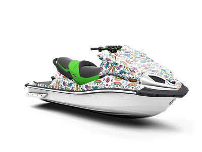 Mandala Rainbows Dinosaur Jet Ski Vinyl Customized Wrap