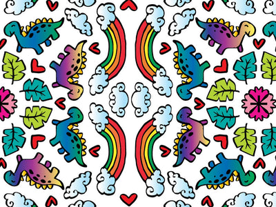 Mandala Rainbows Dinosaur Vinyl Wrap Pattern~Rwraps Series 914 Digitally Printed Vinyl Wrap~0