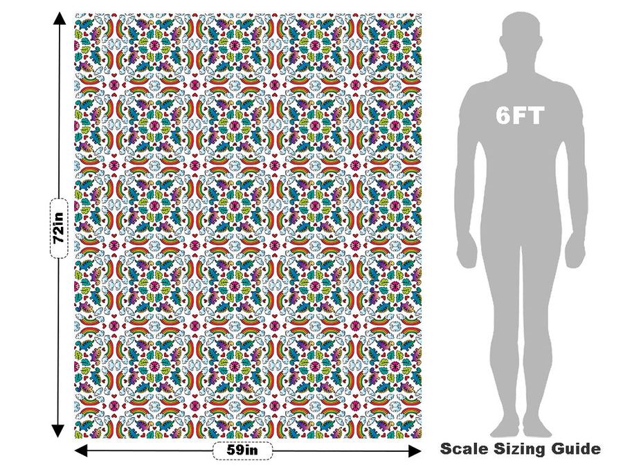 Mandala Rainbows Dinosaur Vehicle Wrap Scale~Rwraps Series 914 Mandala Rainbows Dinosaur Measurements~1