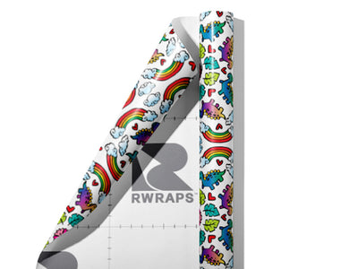 Mandala Rainbows Dinosaur Wrap Film Sheets~Rwraps Series 914 Mandala Rainbows Dinosaur Scrolled Sheet~3