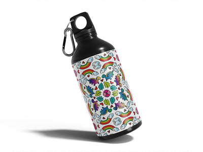 mandala rainbows dinosaur Water Bottle DIY Stickers