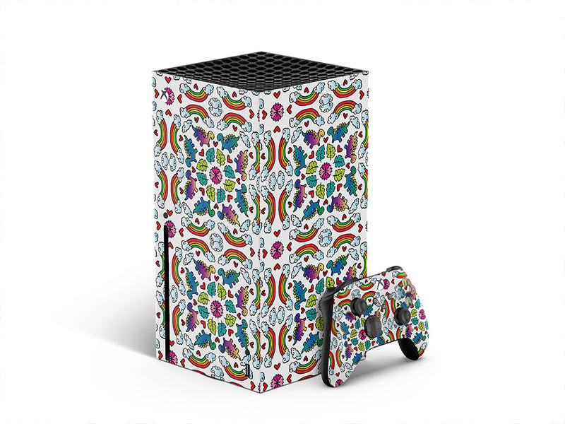 mandala rainbows dinosaur XBOX DIY Decal