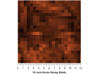 Mango Tango Pixel Vinyl Film Pattern Size 12 inch Scale~Rwraps Mango Tango Pixel Sizing Chart~2