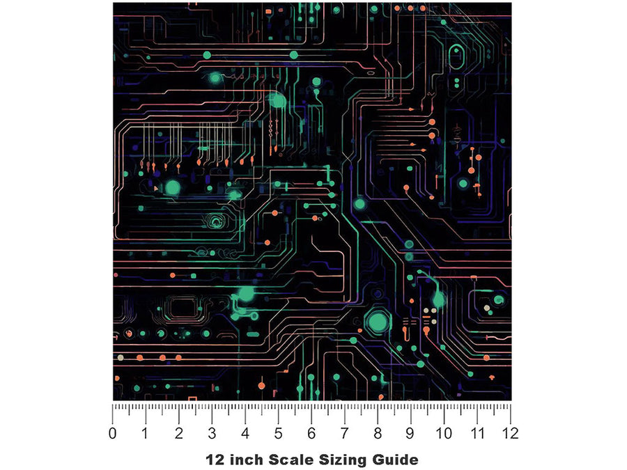 Manic Megabyte Technology Vinyl Film Pattern Size 12 inch Scale~Rwraps Manic Megabyte Technology Sizing Chart~3