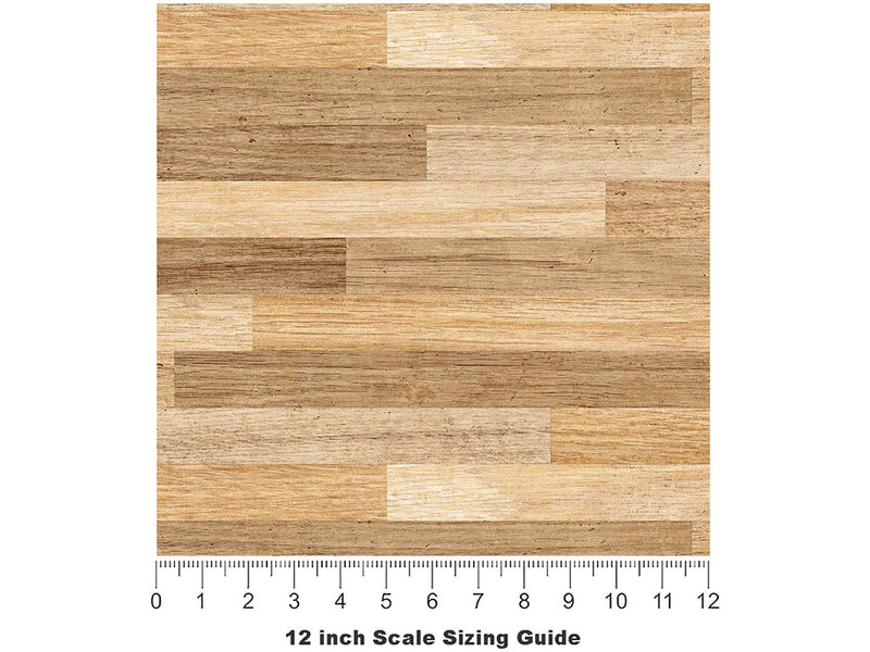 Maple  Wooden Parquet Vinyl Film Pattern Size 12 inch Scale~Rwraps Maple  Wooden Parquet Sizing Chart~3