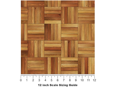 Maple  Wooden Parquet Vinyl Film Pattern Size 12 inch Scale~Rwraps Maple  Wooden Parquet Sizing Chart~3