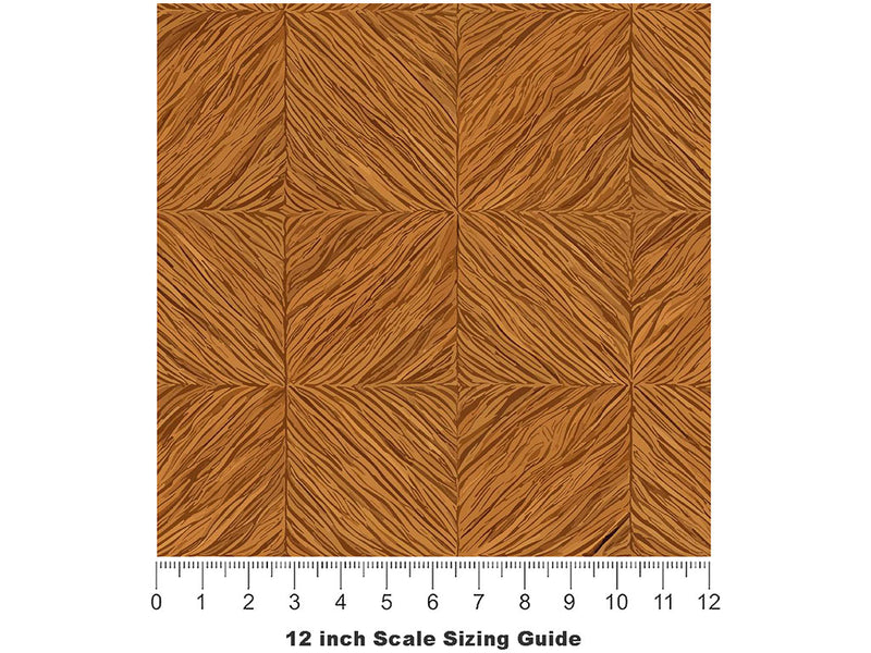 Maple Star Wooden Parquet Vinyl Film Pattern Size 12 inch Scale~Rwraps Maple Star Wooden Parquet Sizing Chart~3