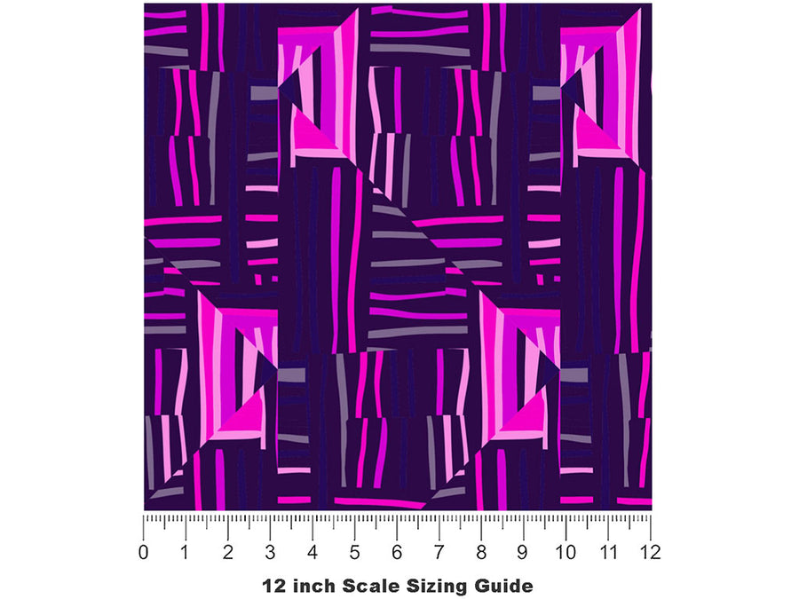 Mardi Gras Mosaic Vinyl Film Pattern Size 12 inch Scale~Rwraps Mardi Gras Mosaic Sizing Chart~2