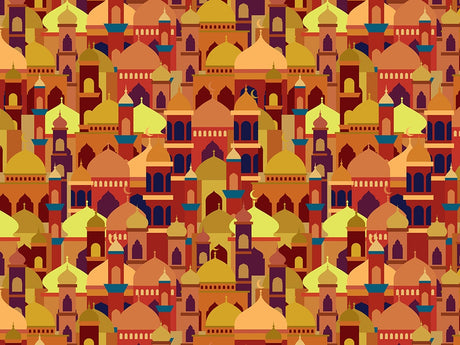 Marigold Mosques Cityscape Vinyl Wrap Pattern~Rwraps Series 914 Digitally Printed Vinyl Wrap~0