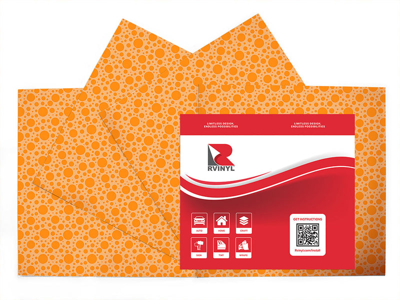 marmalade orange polka dot Craft Vinyl Sheet Pack