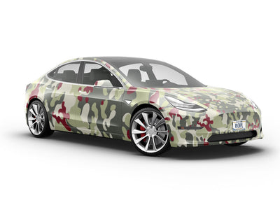 Maroon Flecktarn Camouflage Vehicle Vinyl Wrap